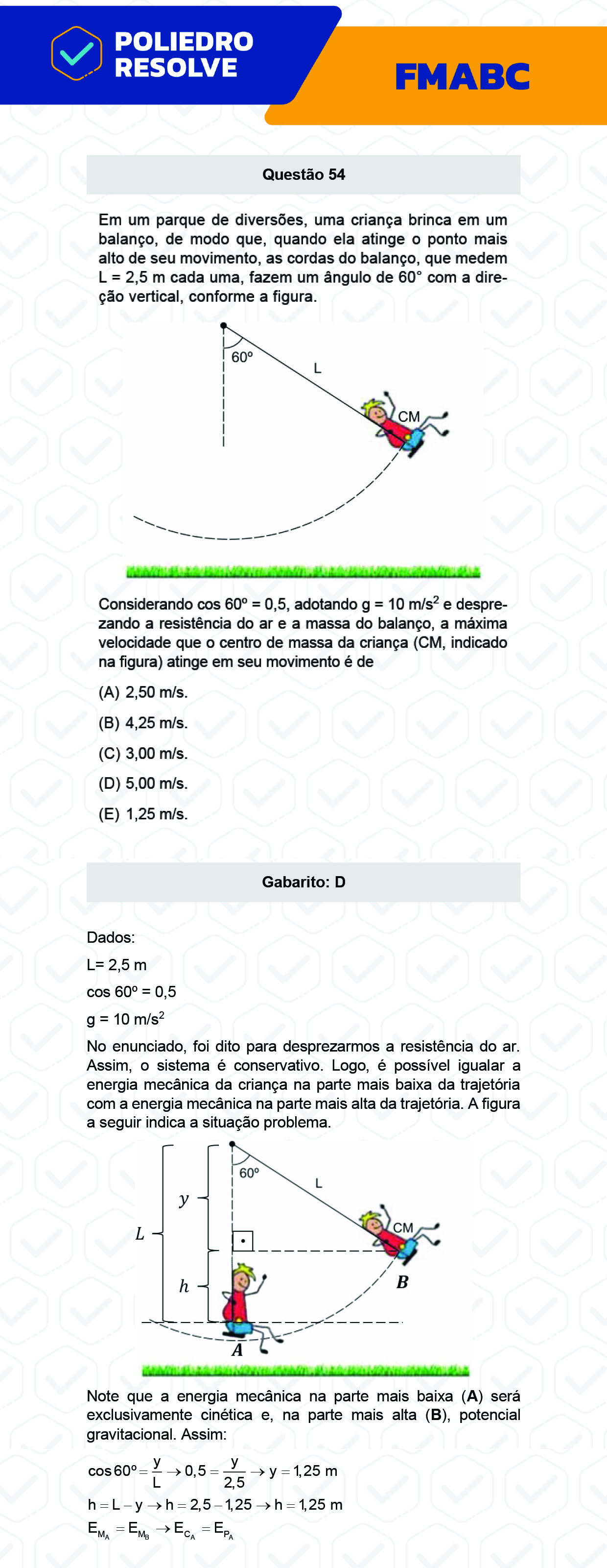 Questão 54 - Fase única - FMABC 2023