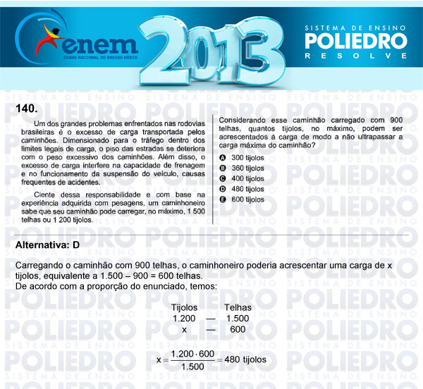 Questão 140 - Domingo (Prova Cinza) - ENEM 2013