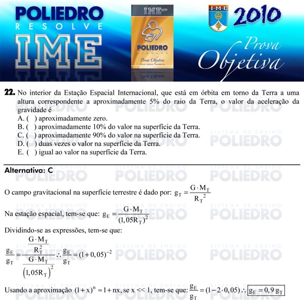 Questão 22 - Objetiva - IME 2010