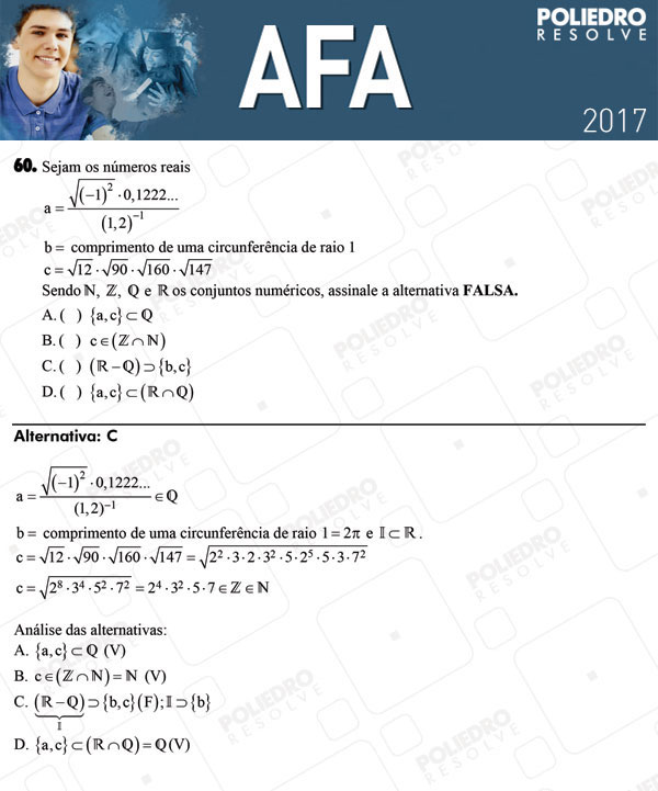 Questão 60 - Prova Modelo B - AFA 2017