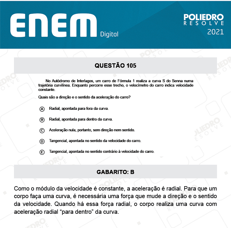 Questão 105 - 2º Dia - Prova Azul - ENEM DIGITAL 2020