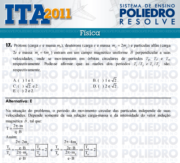 Questão 17 - Física - ITA 2011