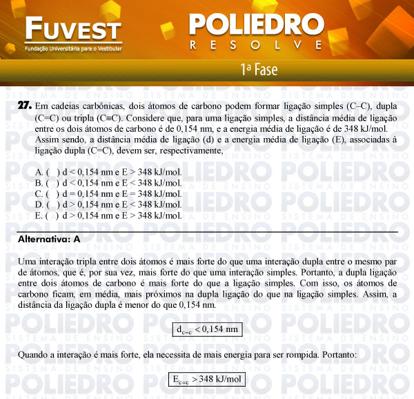 Questão 27 - 1ª Fase - FUVEST 2012