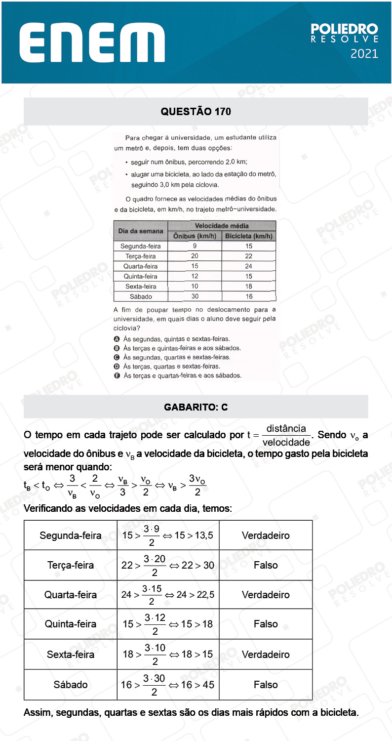 Questão 170 - 2º Dia - Prova Rosa - ENEM 2020