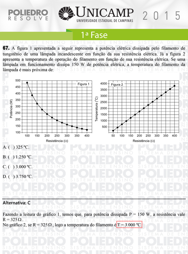 Questão 67 - 1ª Fase - UNICAMP 2015