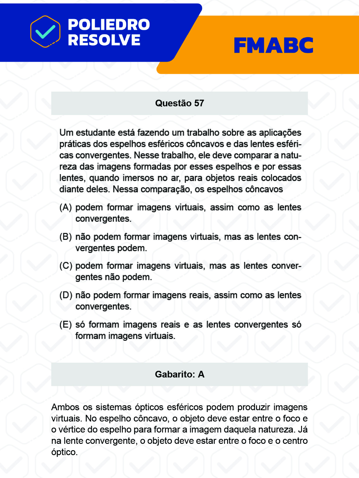 Questão 57 - Fase única - FMABC 2023