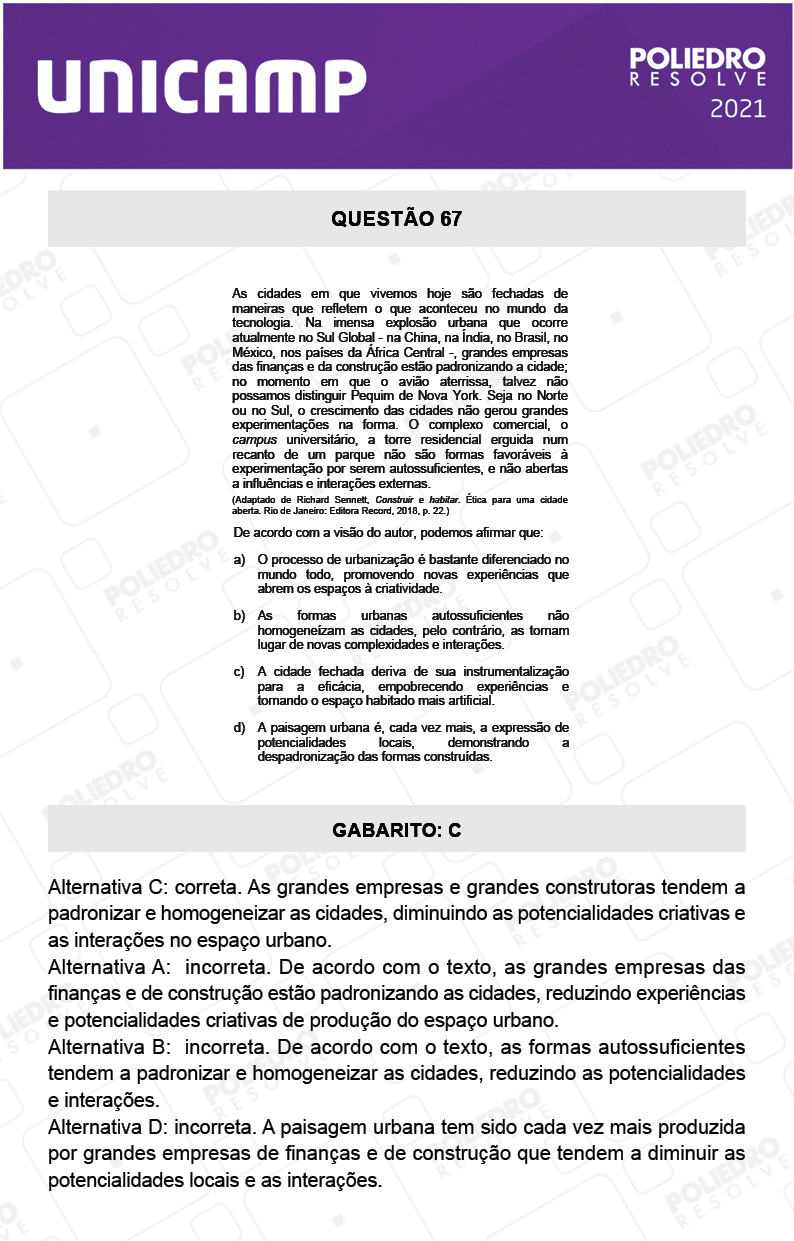 Questão 67 - 1ª Fase - 2º Dia - Q e Z - UNICAMP 2021