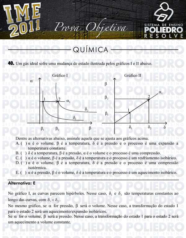 Questão 40 - Objetiva - IME 2011