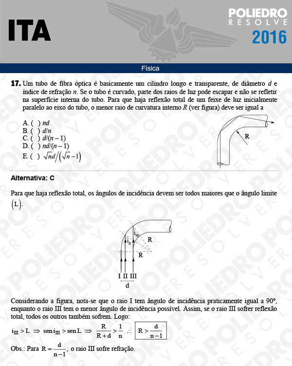 Questão 17 - Física - ITA 2016