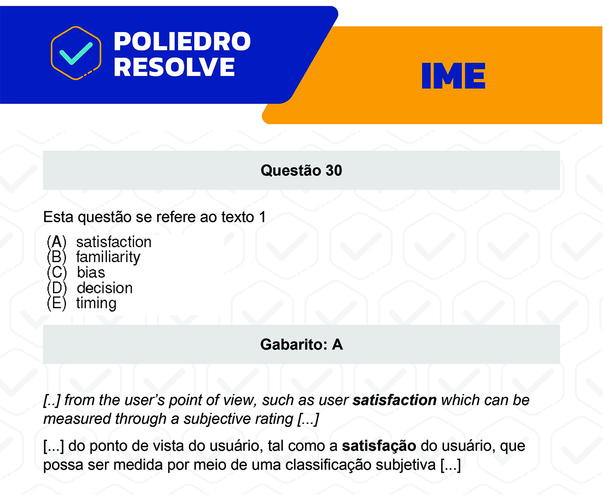 Questão 30 - 2ª Fase - Português/Inglês - IME 2023