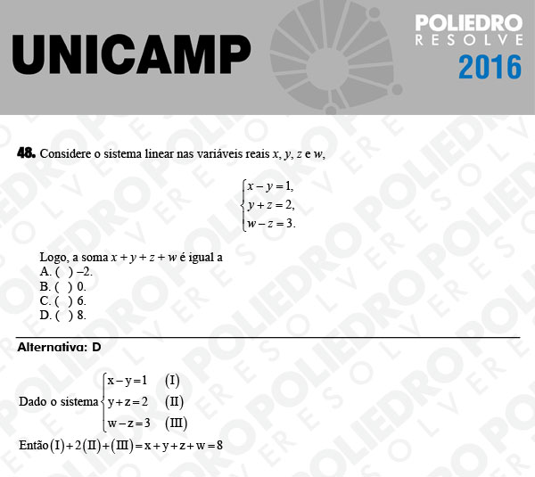 Questão 48 - 1ª Fase - UNICAMP 2016