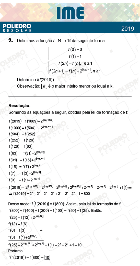 Dissertação 2 - 2ª Fase - Matemática - IME 2019