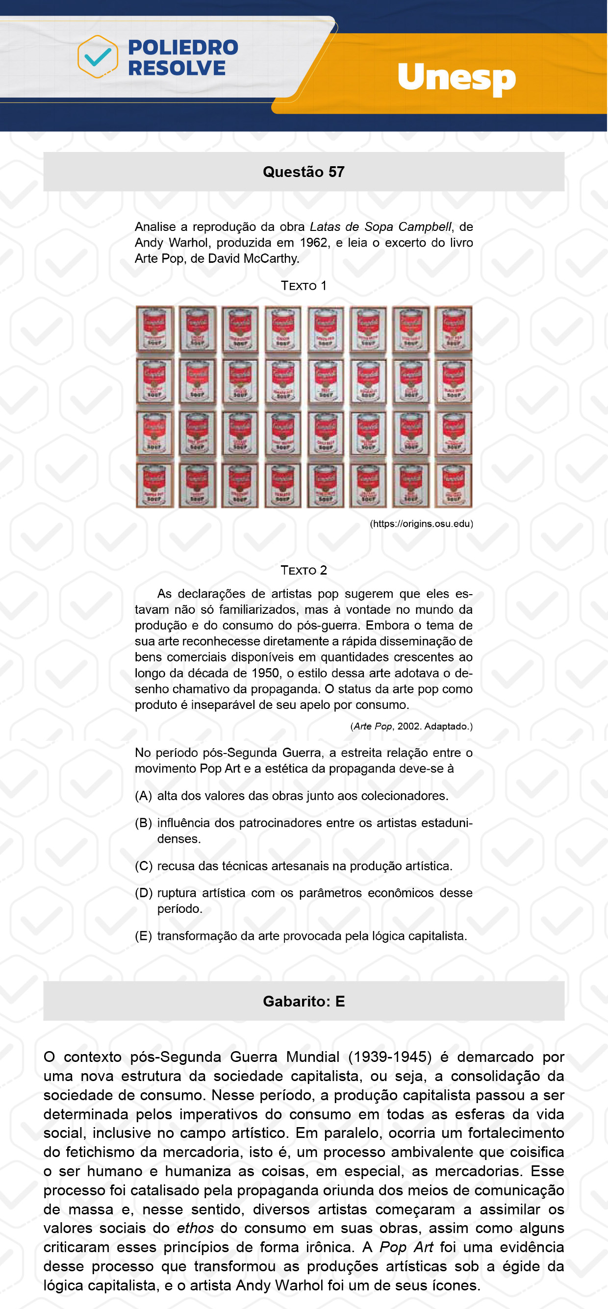 Questão 57 - 1ª Fase - UNESP 2024