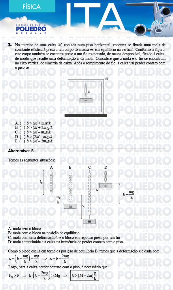 Questão 2 - Física - ITA 2013