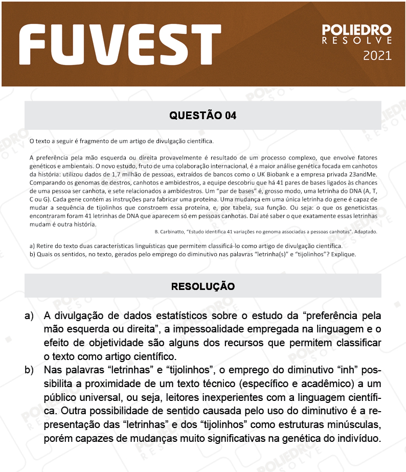 Dissertação 4 - 2ª Fase - 1º Dia - FUVEST 2021