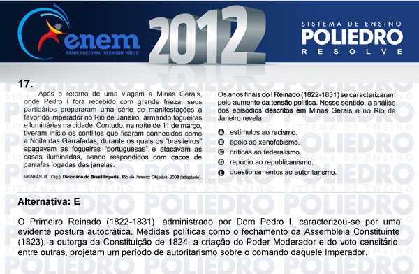 Questão 17 - Sábado (Prova azul) - ENEM 2012