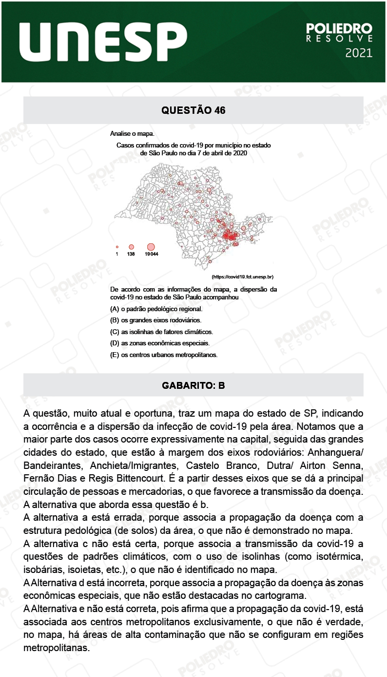 Questão 46 - 1ª Fase - 2º Dia - UNESP 2021