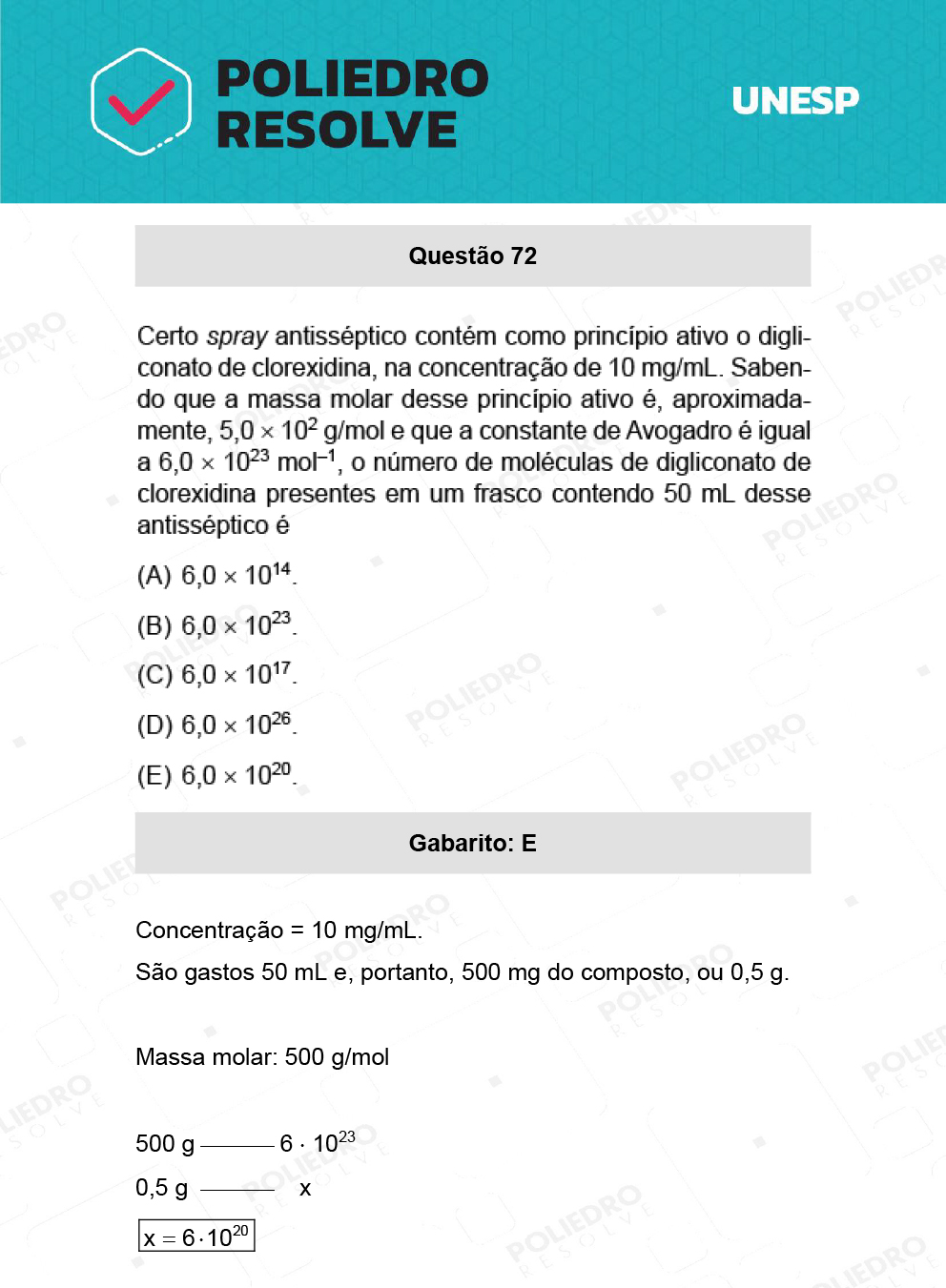 Questão 72 - 1ª Fase - Ext / Hum - UNESP 2022