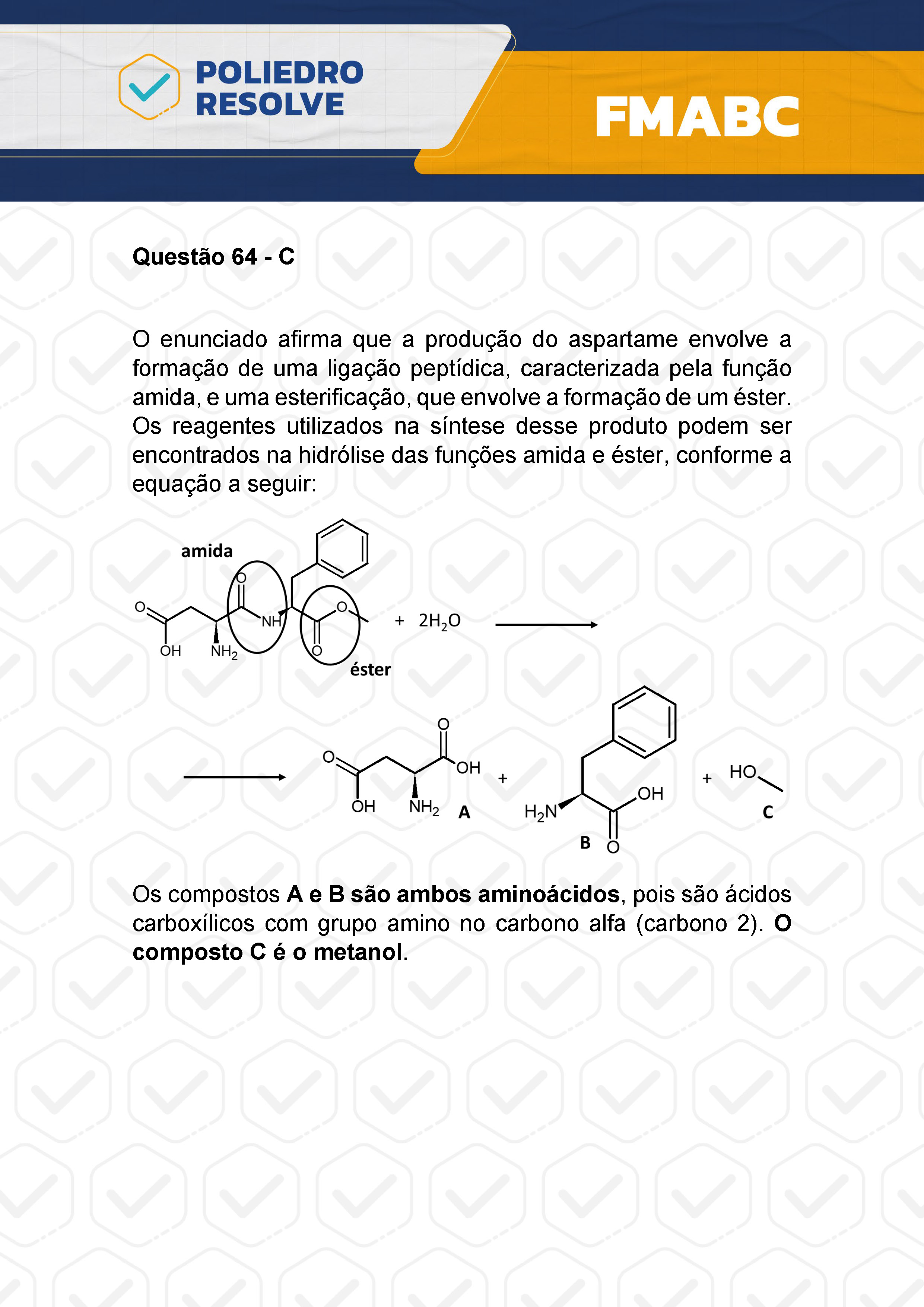 Questão 64 - Fase única - FMABC 2024