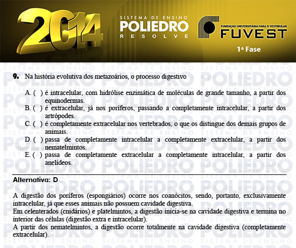 Questão 9 - 1ª Fase - FUVEST 2014