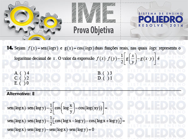 Questão 14 - Objetiva - IME 2014