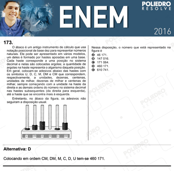 Questão 173 - 2º dia (PROVA CINZA) - ENEM 2016