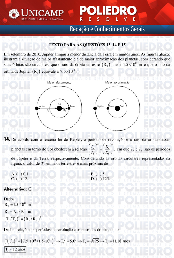 Questão 14 - 1ª Fase - UNICAMP 2012