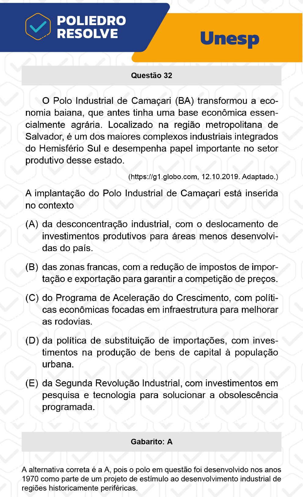 Questão 32 - 2ª Fase - UNESP 2023