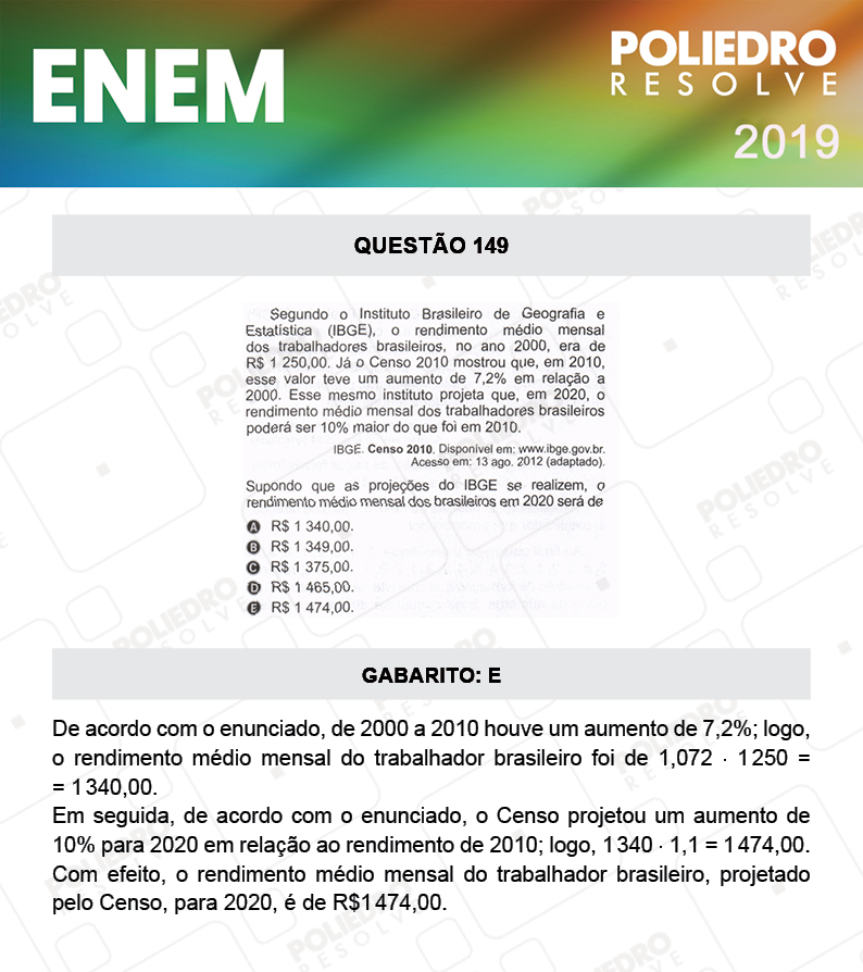 Questão 149 - 2º DIA - PROVA CINZA - ENEM 2019