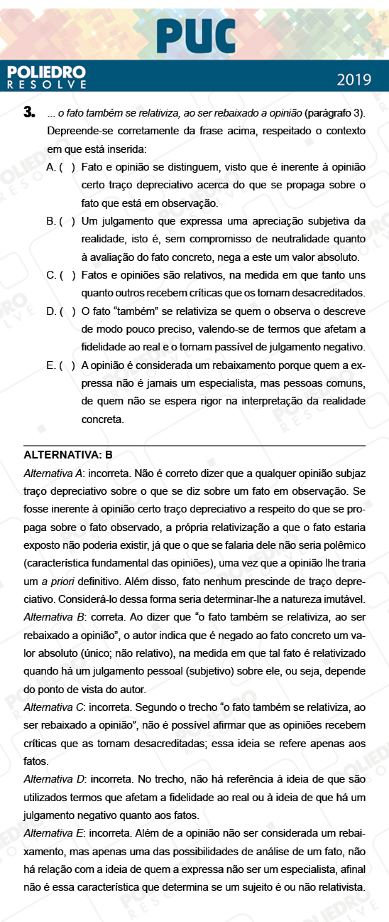 Questão 3 - 1ª Fase - PUC-Campinas 2019