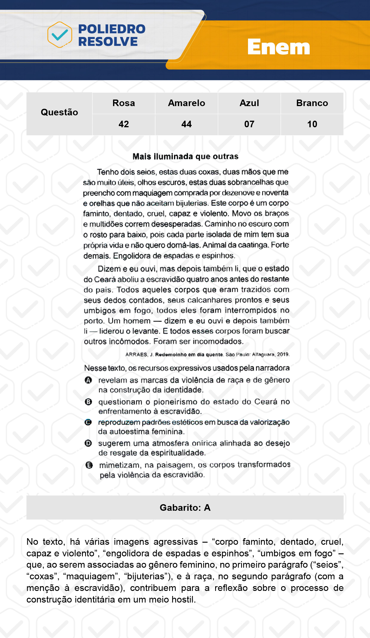 Questão 42 - Dia 1 - Prova Rosa - Enem 2023