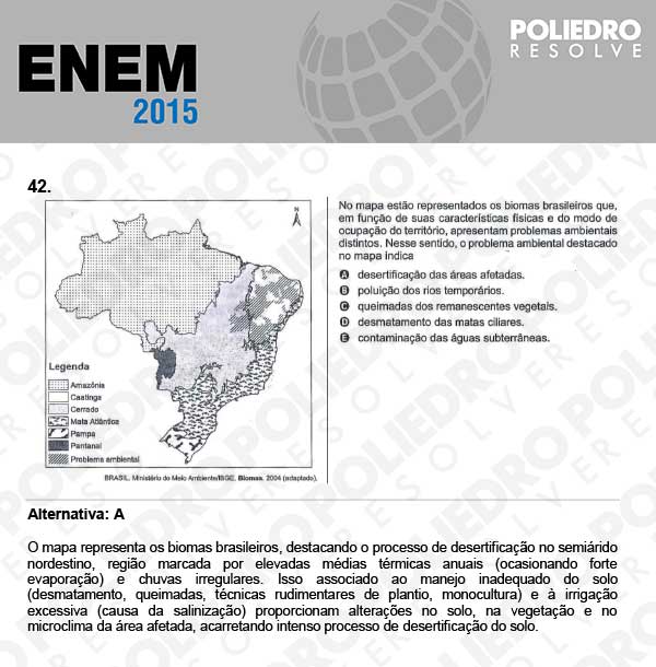 Questão 42 - Sábado (Prova Branca) - ENEM 2015