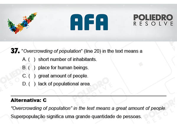 Questão 37 - Prova Modelo A - AFA 2018