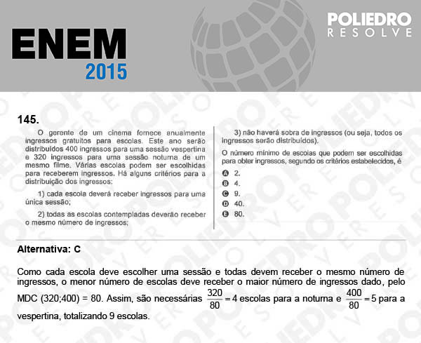 Questão 145 - Domingo (Prova Azul) - ENEM 2015