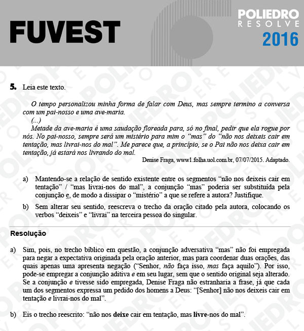 Dissertação 5 - 2ª Fase - 1º Dia - FUVEST 2016