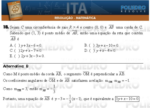 Questão 18 - Matemática - ITA 2009