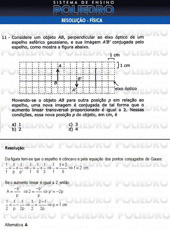 Questão 11 - Física e Português - AFA 2010