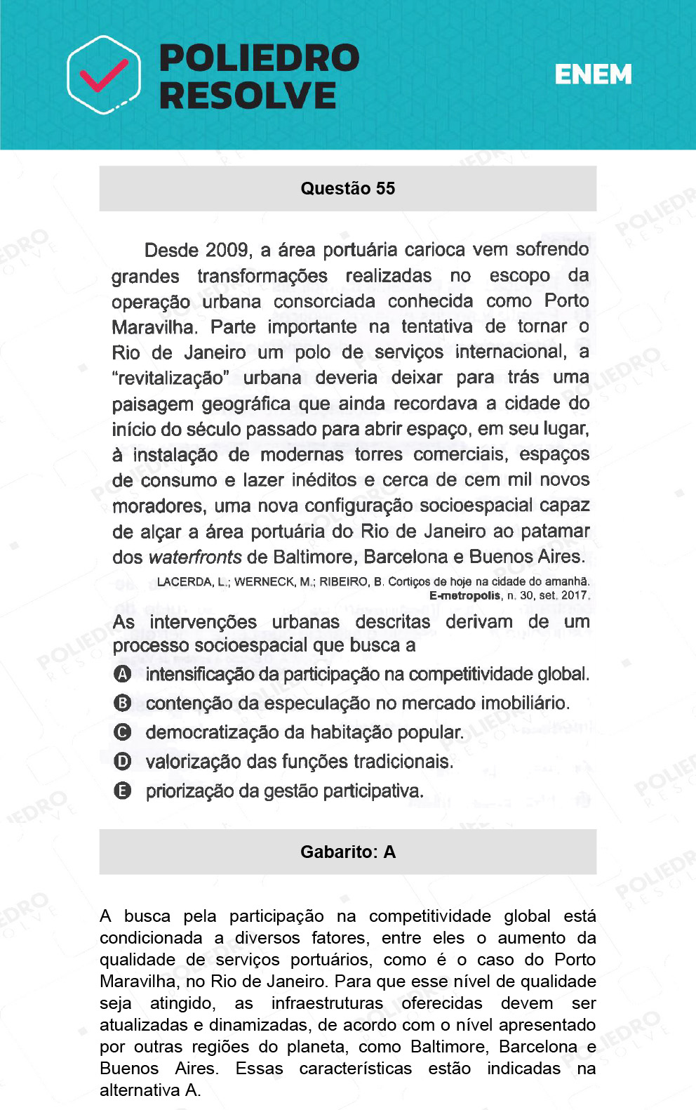 Questão 55 - 1º Dia - Prova Branca - ENEM 2021