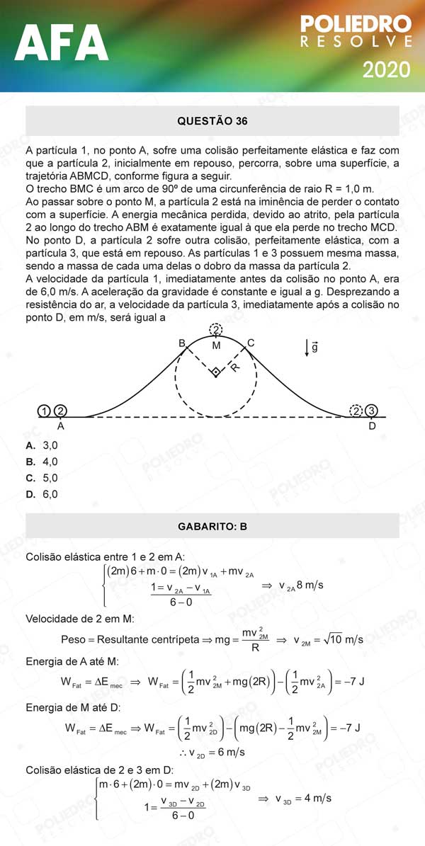 Questão 36 - Prova Modelo C - AFA 2020