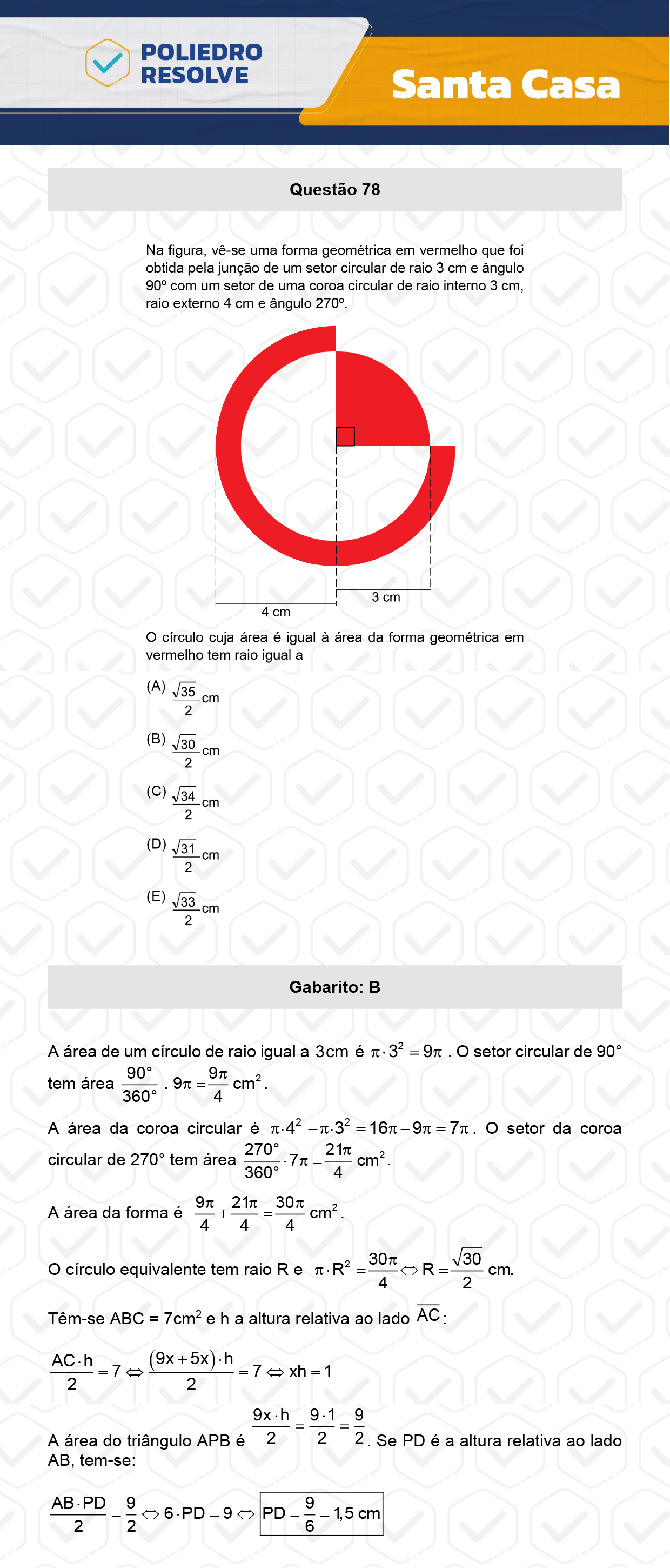 Questão 78 - 1º Dia - SANTA CASA 2024