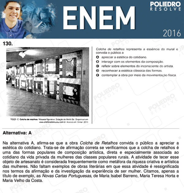 Questão 130 - 2º dia (PROVA CINZA) - ENEM 2016