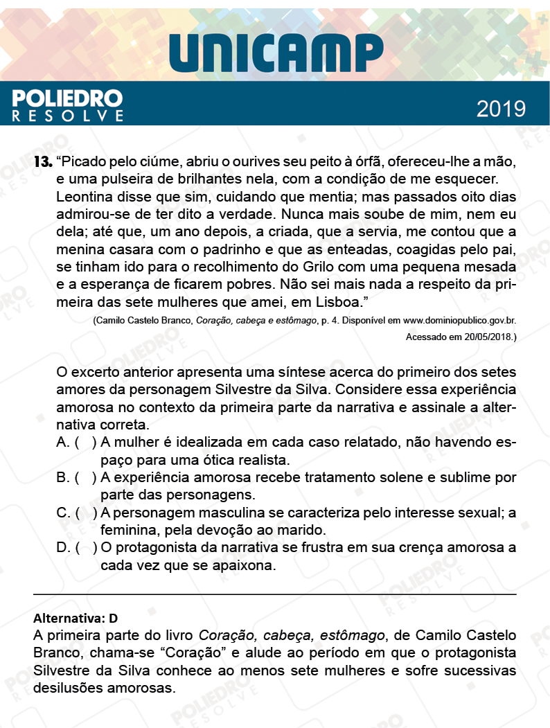 Questão 13 - 1ª Fase - PROVA Q e X - UNICAMP 2019