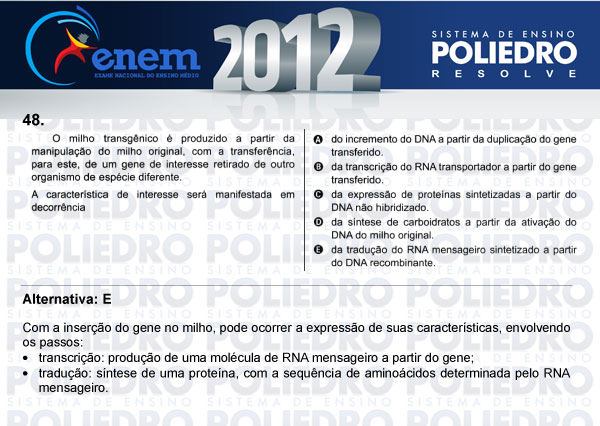 Questão 48 - Sábado (Prova azul) - ENEM 2012