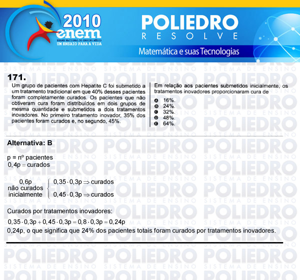 Questão 171 - Domingo (Prova rosa) - ENEM 2010