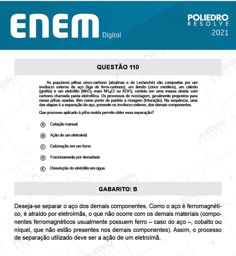 Questão 110 - 2º Dia - Prova Amarela - ENEM DIGITAL 2020