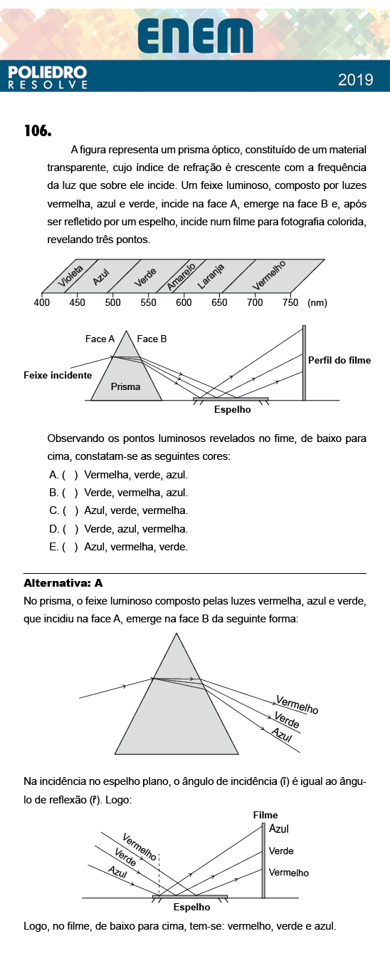 Questão 106 - 2º Dia - Prova ROSA - ENEM 2018