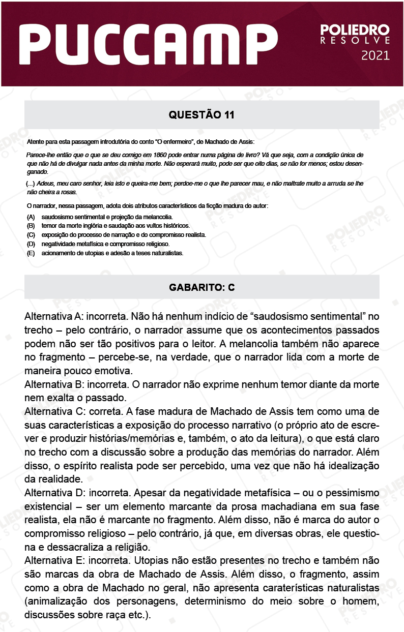 Questão 11 - Direito - PUC-Campinas 2021