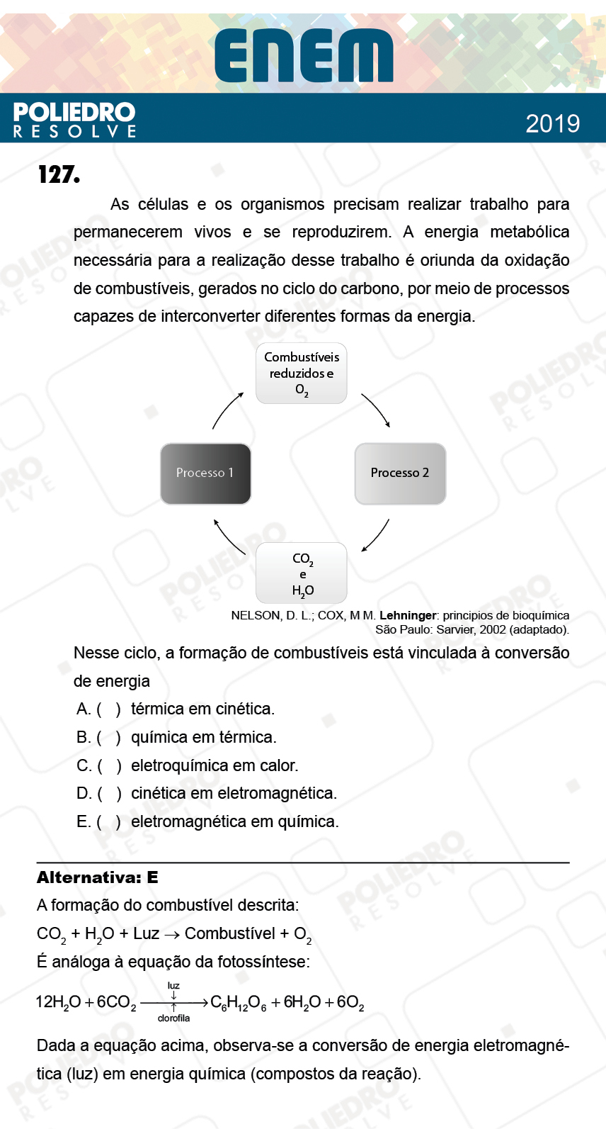 Questão 127 - 2º Dia - Prova CINZA - ENEM 2018