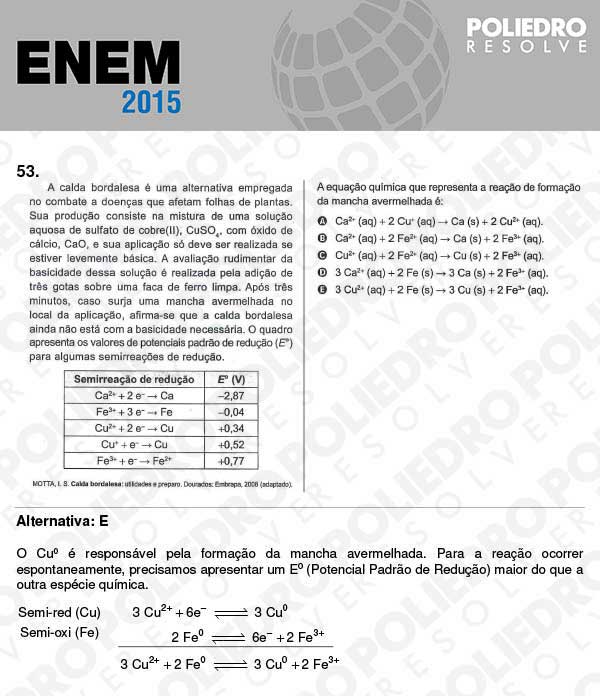 Questão 53 - Sábado (Prova Branca) - ENEM 2015