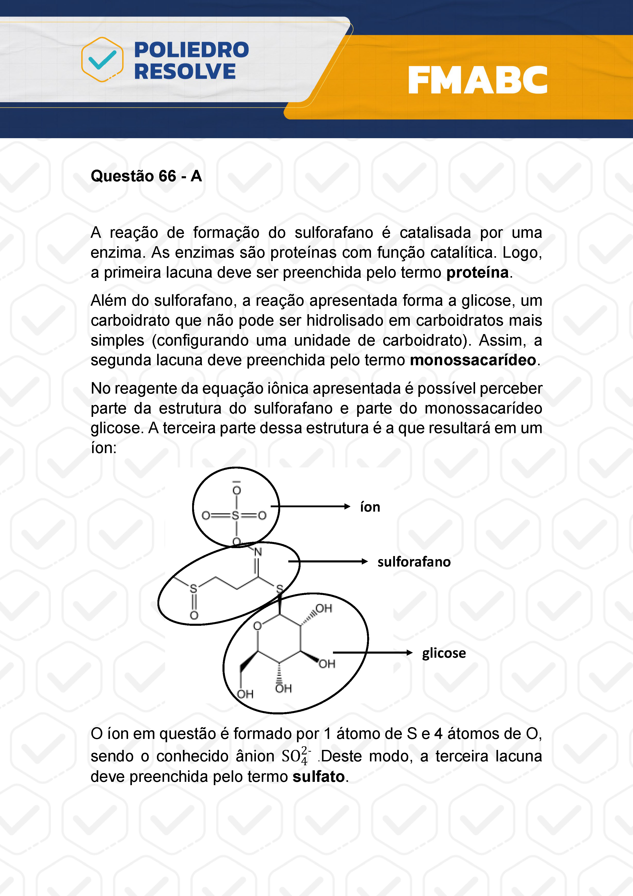 Questão 66 - Fase única - FMABC 2024